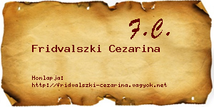 Fridvalszki Cezarina névjegykártya